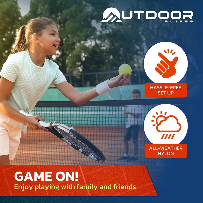 OutdoorCruiser شبكة رياضية محمولة للخارج - داخلية وخارجية للبادمنتون، بيكلبول، تنس، تنس كرة القدم، والكرة الطائرة، ارتفاع قابل للتعديل (38-61 بوصة)، عمود فولاذي مقاوم للصدأ ونيلون متين - Image 5
